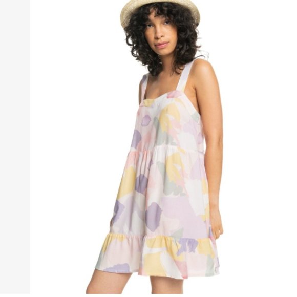 NWT Quicksilver Full Swing Strappy Linen Blend Dress Women's Size L - Picture 9 of 10